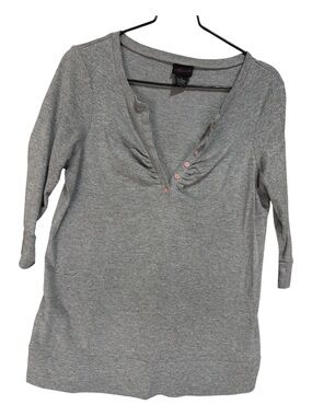 torrid Gray Long Sleeve Henley Top